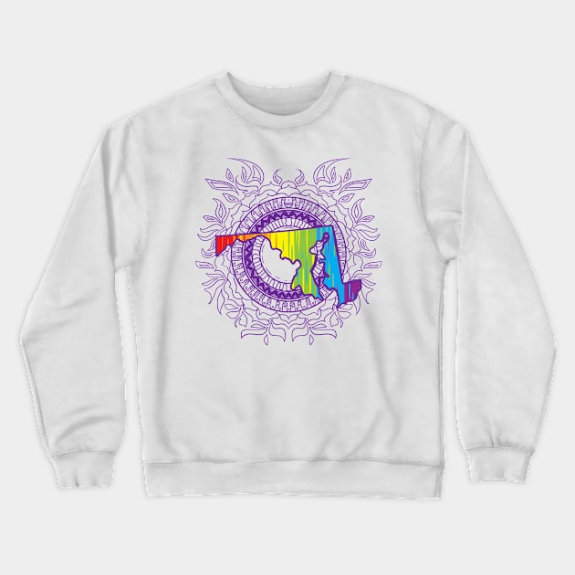 Maryland Mandala Pride Crewneck Sweatshirt by Manfish Inc.